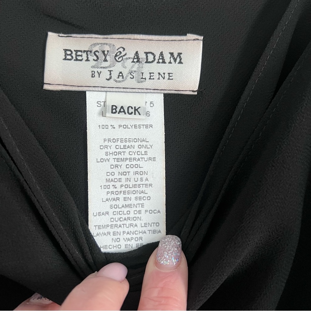Vintage Betsy & Adam 2 Piece Set Semi-Sheer Wide Leg Flare Rhinestone Details - Picture 4 of 15